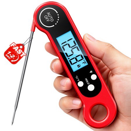Vuwwey 1 Sec Instant Read Meat Thermometer Digital for Cooking, Food, Grill ±0.9℉ Accuracy, 2-inch Large Backlit Display & Pre-Calibrated, for Oven Candy Smoker BBQ Oil Fry Kitchen Gadget, Gift for Men Vuwwey 1 Sec Instant Read Meat Thermometer Digital for Cooking, Food, Grill ±0.9℉ Accuracy, 2-inch Large Backlit Display & Pre-Calibrated, for Oven Candy Smoker BBQ Oil Fry Kitchen Gadget, Gift for Men