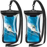 Vuwwey Waterproof Phone Pouch, [Built-in Pocket] Floating IPX8 Waterproof Phone Case with Adjustable Lanyard, Underwater Dry Bag Compatible with iPhone 14 13 12 11 Pro Max and Up to 6.9''- 2 Pack