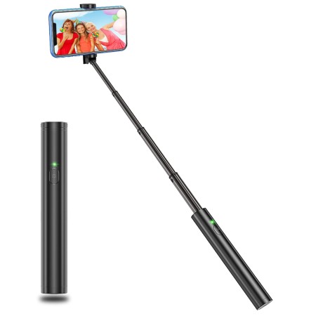 Vuwwey Monopod Selfie Stick Bluetooth, Lightweight Aluminum All in One Extendable Selfie Sticks Compact Design, Compatible with iPhone 15/14 Pro Max/14 Pro/14/14 Plus/13 Pro Max/13 Pro/13, Galaxy S22